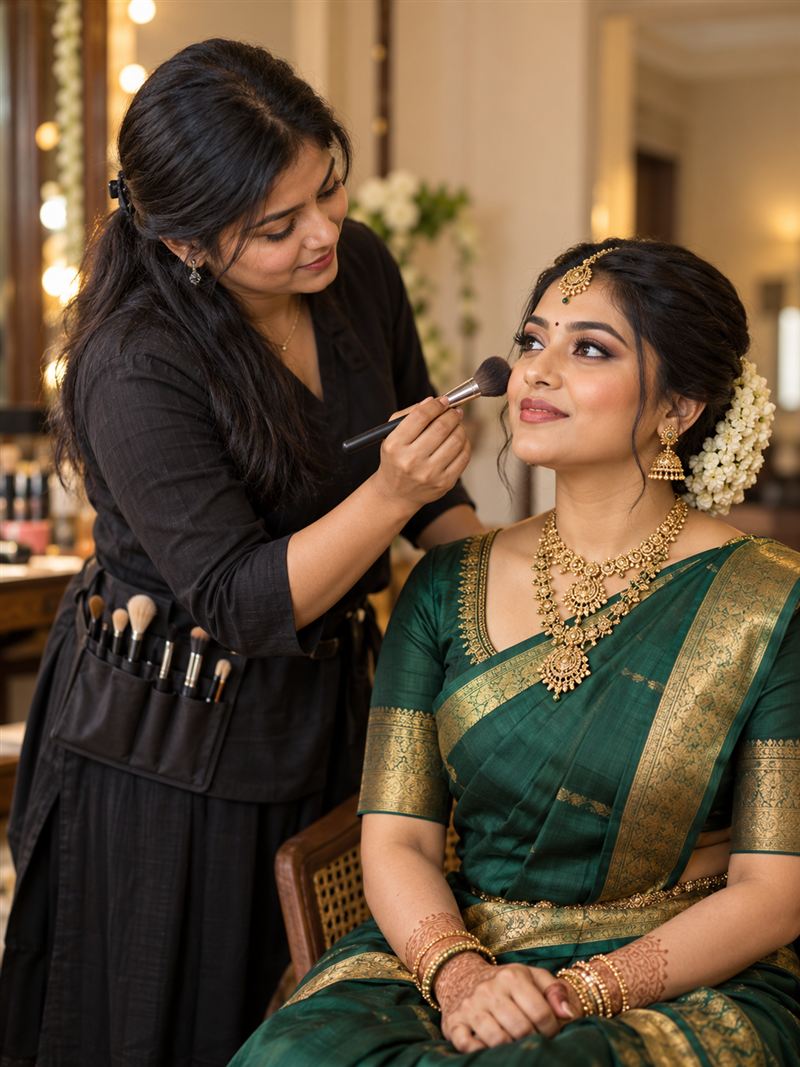 A mehndi artist creating a hand design
